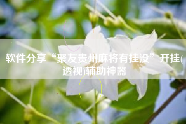 软件分享“聚友贵州麻将有挂没”开挂(透视)辅助神器